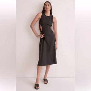 Madewell cut out midi dress seersucker cotton